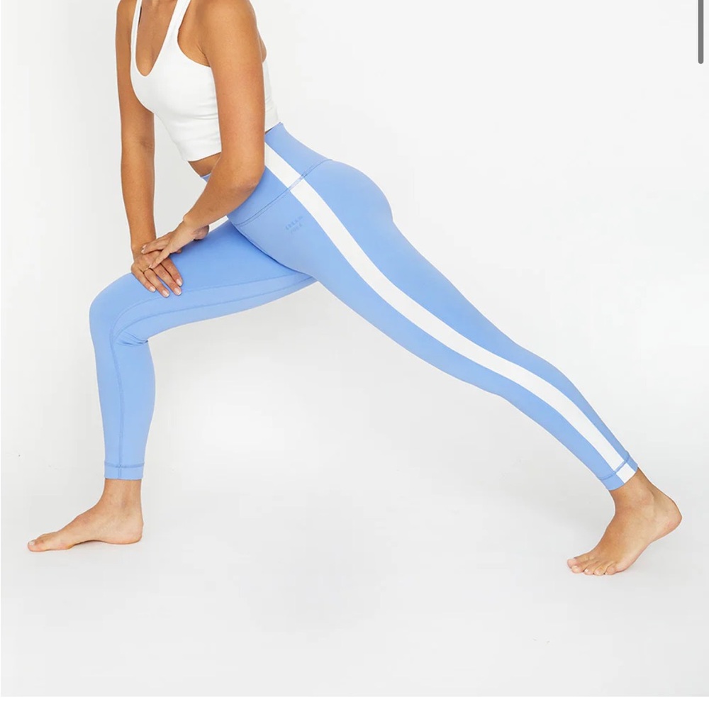 Sky Blue and White Women's Leggings